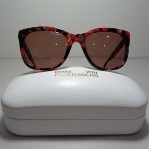Diane von Furstenberg LEIGHA DVF678S Red Tortoise New Women's Sunglasses